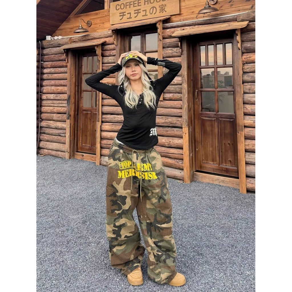 Casual Camouflage Straight Leg Pants